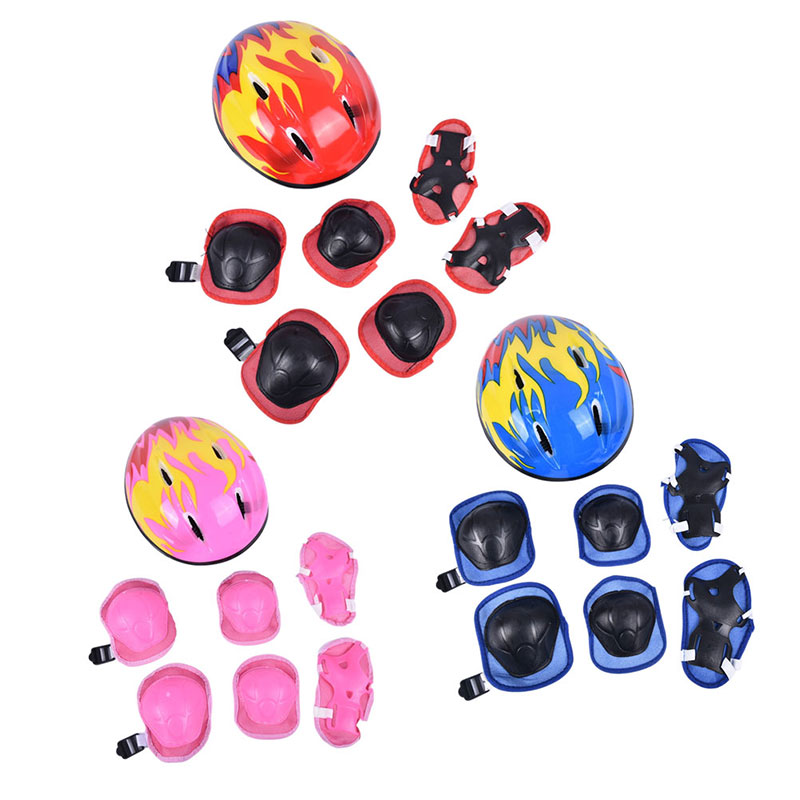 Sports Equipment Stores - 子供用スポーツ自転車ヘルメットライディングバランススライディングバイクハット保護セット7点装備