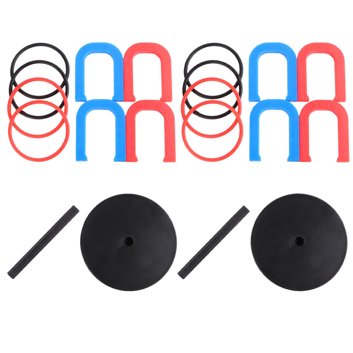 18個入りプラスチックリングトスゲームセット明るい色の安全な - Horseshoe Game Set のレビューと価格