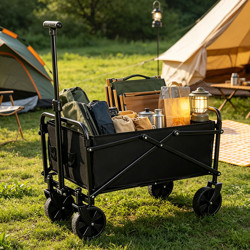 1PC折りたたみ式キャンプワゴンカート、360度回転式大容量 - Sports Equipment Trolley のレビューと価格