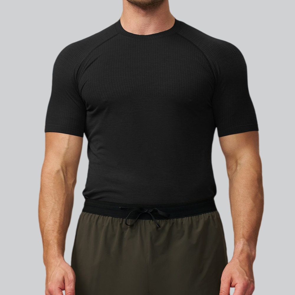 メンズソリッドカラースポーツ Tシャツジムワークアウト速乾半 - Sports Equipment Logos のレビューと価格