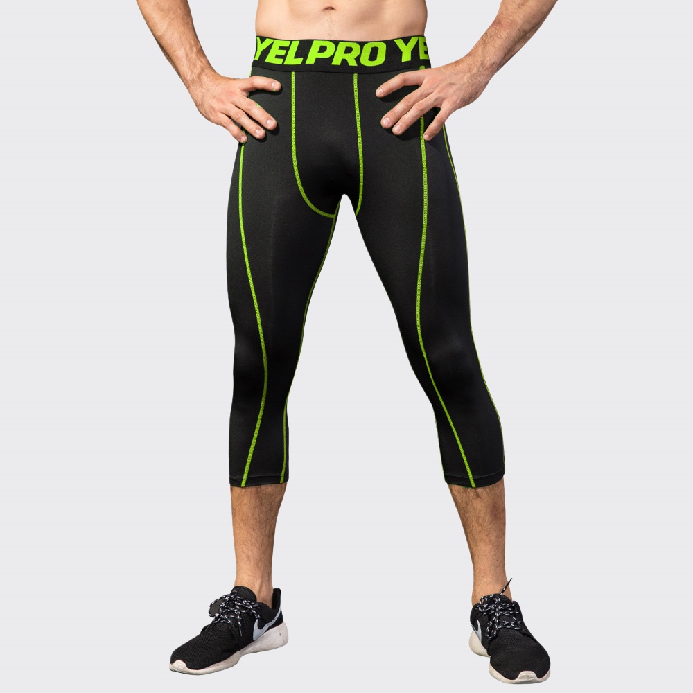 男性圧縮フィットネスレギンススポーツウェアスポーツパンツラン - Sports Equipment Logos のレビューと価格