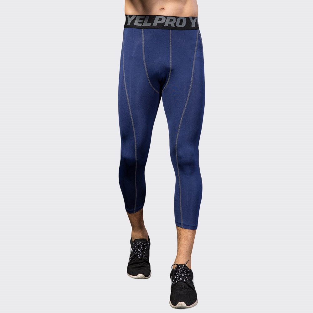 男性圧縮フィットネスレギンススポーツウェアスポーツパンツラン - Sports Equipment Logos のレビューと価格