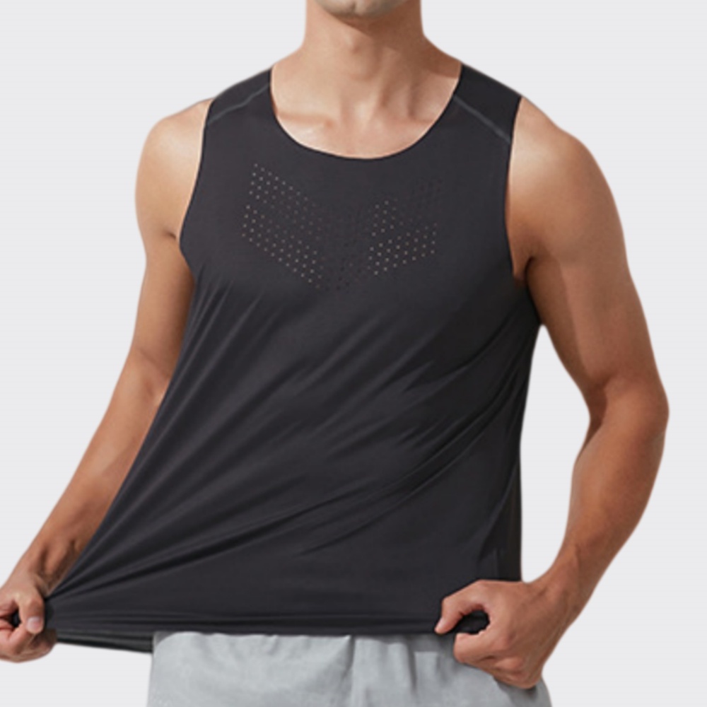 男性ジムベスト速乾性ランニングワークアウトノースリーブシャツ - Sports Equipment Logos のレビューと価格