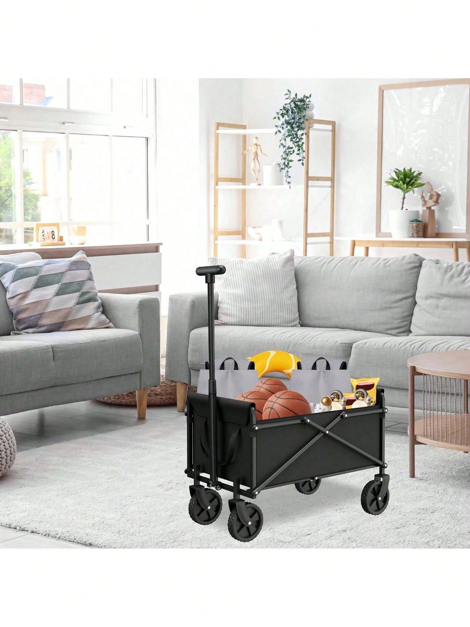 ミニブラック折りたたみ式ユーティリティワゴンカート（ホイール - Sports Equipment Trolley のレビューと価格