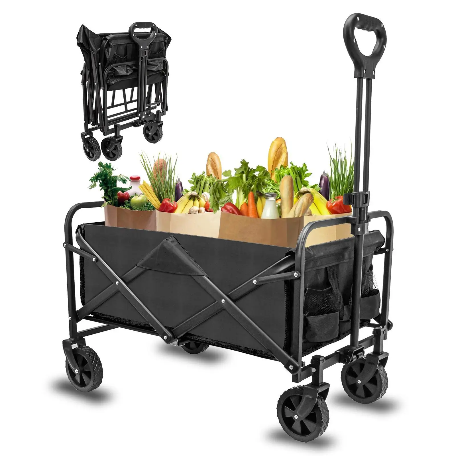 SZHLUXヘビーデューティー折りたたみ式ワゴン、ポータブル - Sports Equipment Trolley のレビューと価格