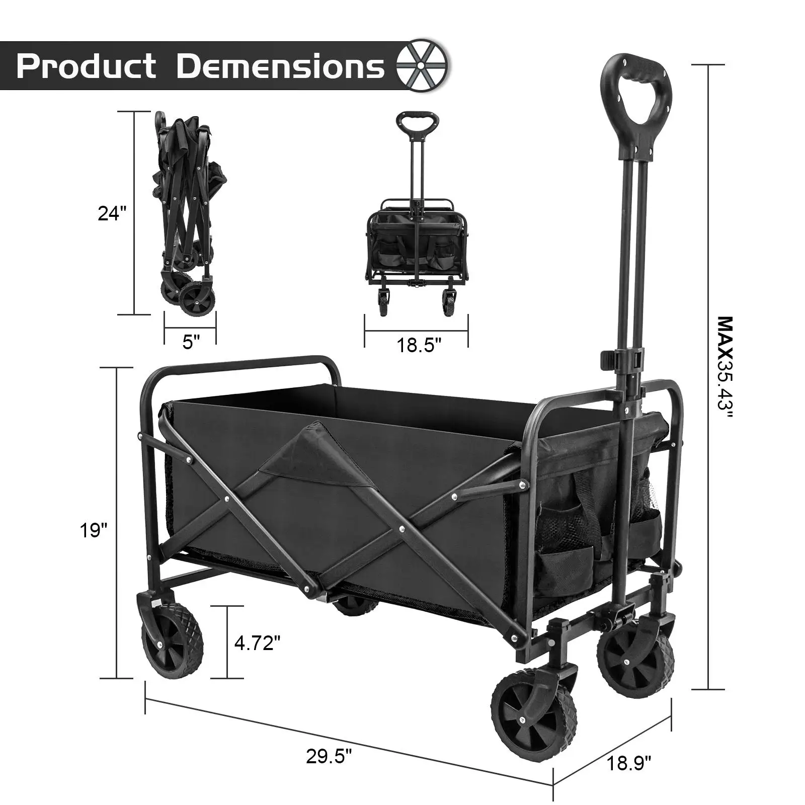 SZHLUXヘビーデューティー折りたたみ式ワゴン、ポータブル - Sports Equipment Trolley のレビューと価格