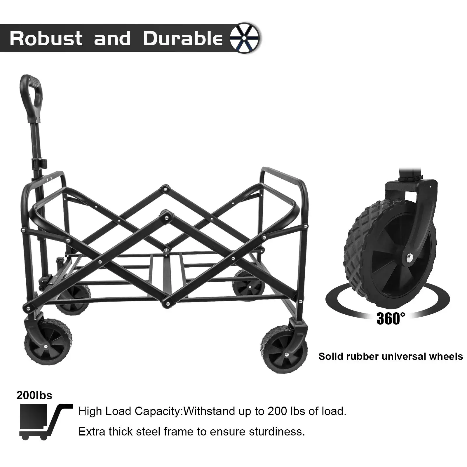 SZHLUXヘビーデューティー折りたたみ式ワゴン、ポータブル - Sports Equipment Trolley のレビューと価格