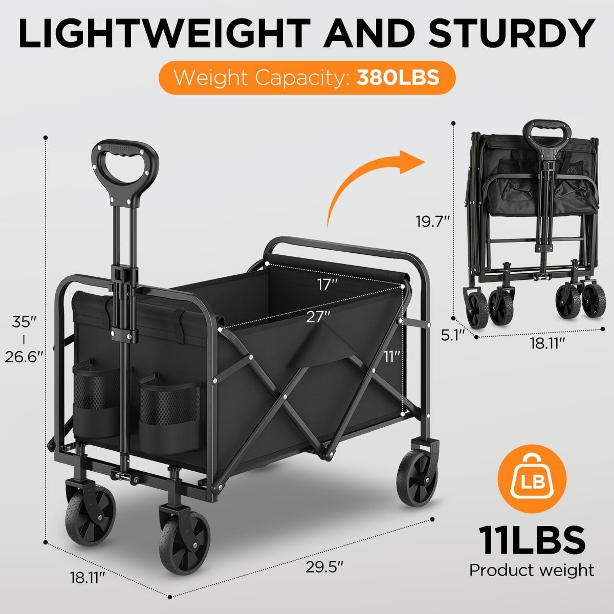 380LBS耐荷重オールテレーンヘビーデューティー折りたたみ - Sports Equipment Trolley のレビューと価格