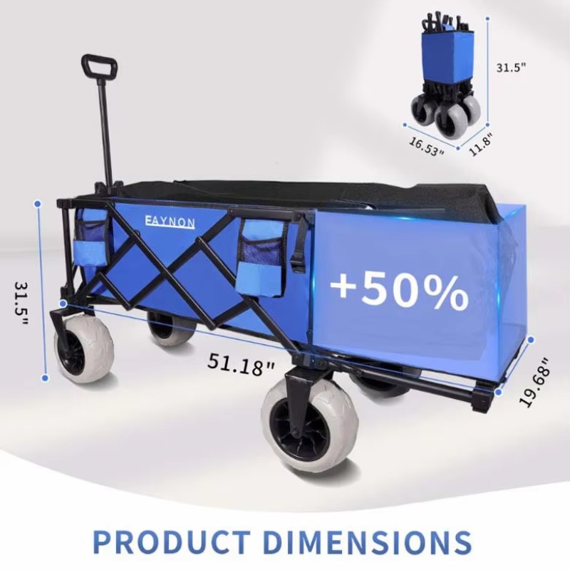 YTUIN OEM拡張大型スポーツワゴンカート折りたたみ式ビ - Sports Equipment Trolley のレビューと価格