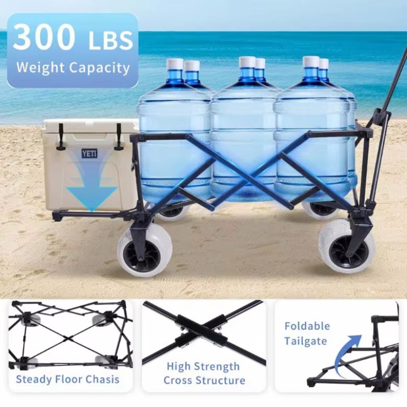 YTUIN OEM拡張大型スポーツワゴンカート折りたたみ式ビ - Sports Equipment Trolley のレビューと価格