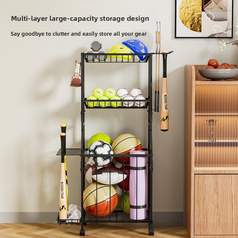 多機能フィットネス機器収納ラック、ヨガマット収納バスケット、 - Sports Equipment Trolley のレビューと価格